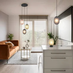 riippuvalaisin Facette 1-os E27 mattamusta/sav*Trio Lighting Hot