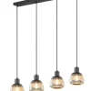 riippuvalaisin Tarifa 4-os E27 mattamusta/krom*Trio Lighting Discount