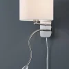 seinävalaisin Hotel lukuvalolla E14 + LED valk*Trio Lighting