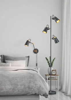 Hot Trio Lighting seinävalaisin Edward E14 mattamusta/kulta