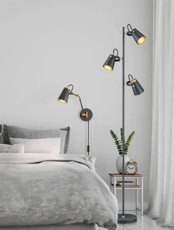 Hot Trio Lighting seinävalaisin Edward E14 mattamusta/kulta