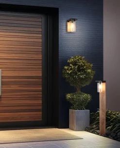 seinävalaisin Ardila E27 puu/mattamusta hämärä*Trio Lighting Sale