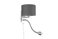 Best Trio Lighting seinävalaisin Hotel lukuvalolla E14 + LED harm