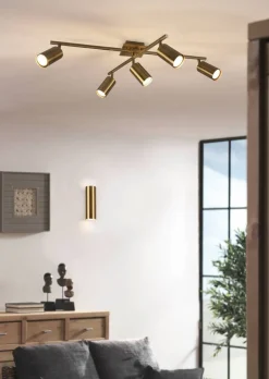 Trio Lighting seinävalaisin Marley 2xGU10 antiikkimessinki