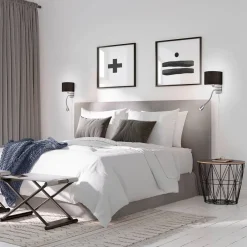 seinävalaisin Hotel lukuvalolla E14 + LED must*Trio Lighting Hot