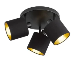 Discount Trio Lighting spottivalaisin Tommy 3-os E14 mattamusta/kulta