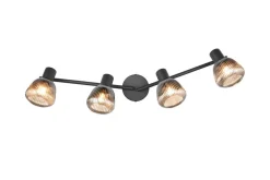 Clearance Trio Lighting spottivalaisin Tarifa 4-os E14 mattamusta/krom