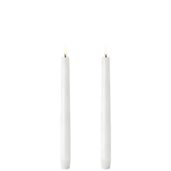 New Uyuni LED kynttilä 2,3x25 cm valkea smooth 2 kpl