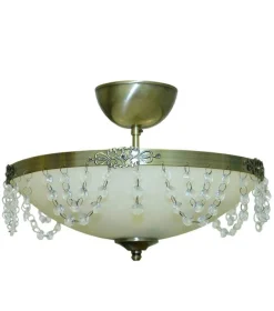 plafondi Aurora 35 cm antiikkimessinki/valkoinen*Virvatuli New