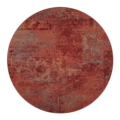 matto Rustiikki ø 160 cm 14 puna-oranssi*VM-Carpet New