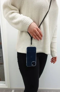 puhelimen kaulanauha musta*Wave