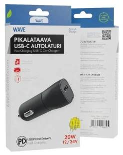 verkkolaturi pikalataava 20 W Type-C latauspäällä musta*Wave