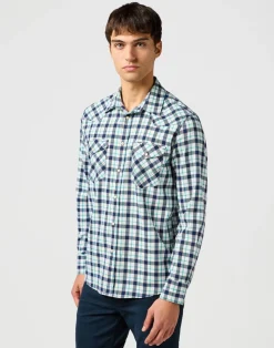 Online Wrangler paita Western Shirt Blue
