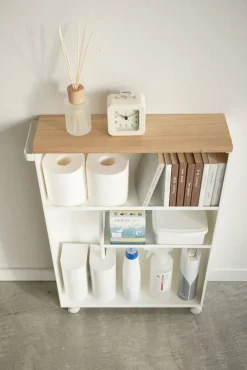 New Yamazaki kapea hyllykkö pyörillä Tower valkoinen