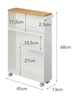 New Yamazaki kapea hyllykkö pyörillä Tower valkoinen