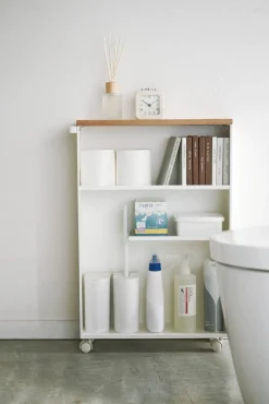 New Yamazaki kapea hyllykkö pyörillä Tower valkoinen