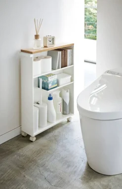 New Yamazaki kapea hyllykkö pyörillä Tower valkoinen