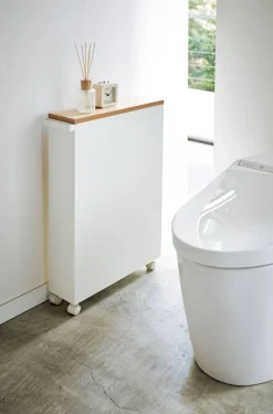 New Yamazaki kapea hyllykkö pyörillä Tower valkoinen