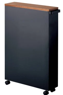 kapea hyllykkö pyörillä Tower musta*Yamazaki Hot