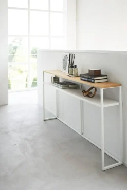 Hot Yamazaki konsolipöytä Tower hyllyllä valkoinen