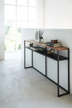 Outlet Yamazaki konsolipöytä Tower hyllyllä musta