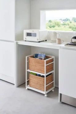 säilytysvaunu Tower 2 tasoa valkoinen*Yamazaki New